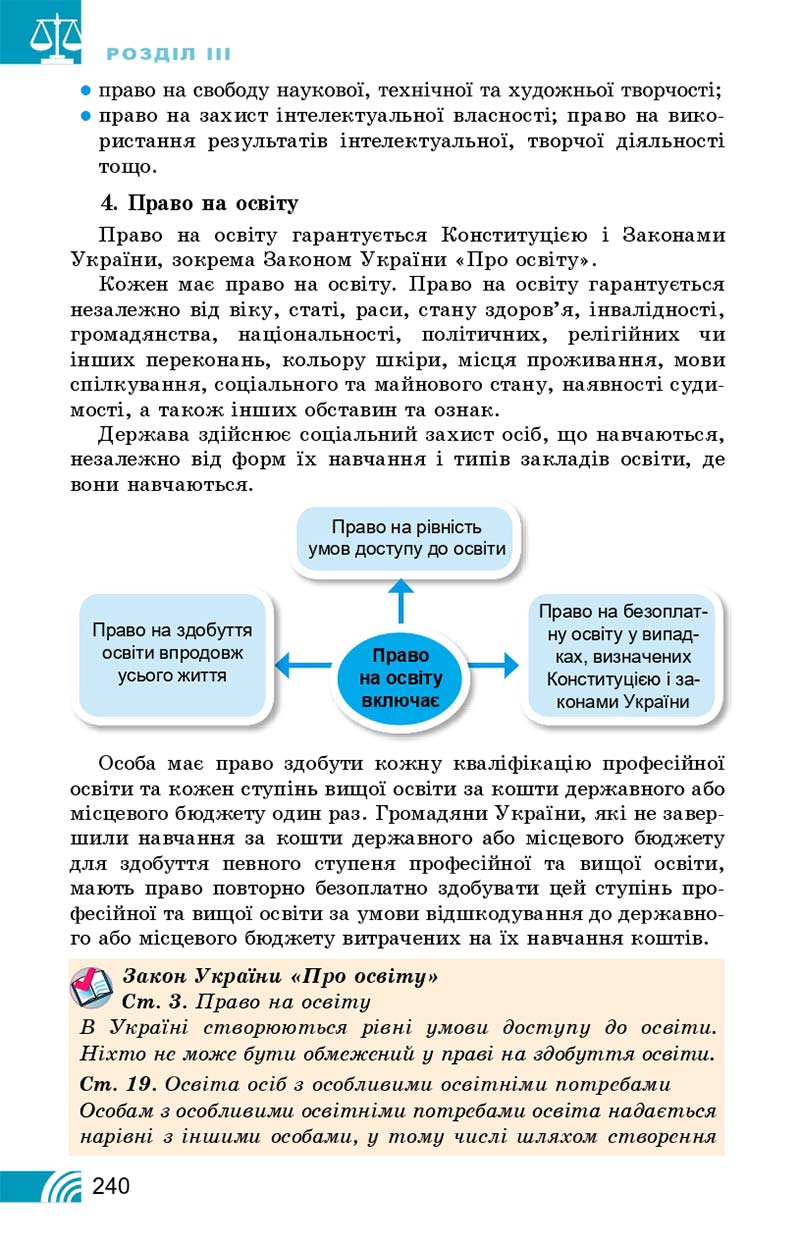Сторінка 240 - Підручник Правознавство 10 клас Т. М. Філіпенко, В. Л. Сутковий 2018 - Профільний рівень