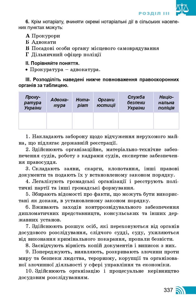 Сторінка 337 - Підручник Правознавство 10 клас Т. М. Філіпенко, В. Л. Сутковий 2018 - Профільний рівень
