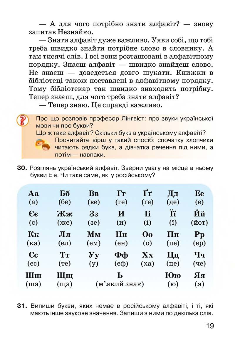 Сторінка 19 - Підручник Українська мова 3 клас О.Н. Хорошковська, Г.І. Охота, Н.І. Яновицька 2013