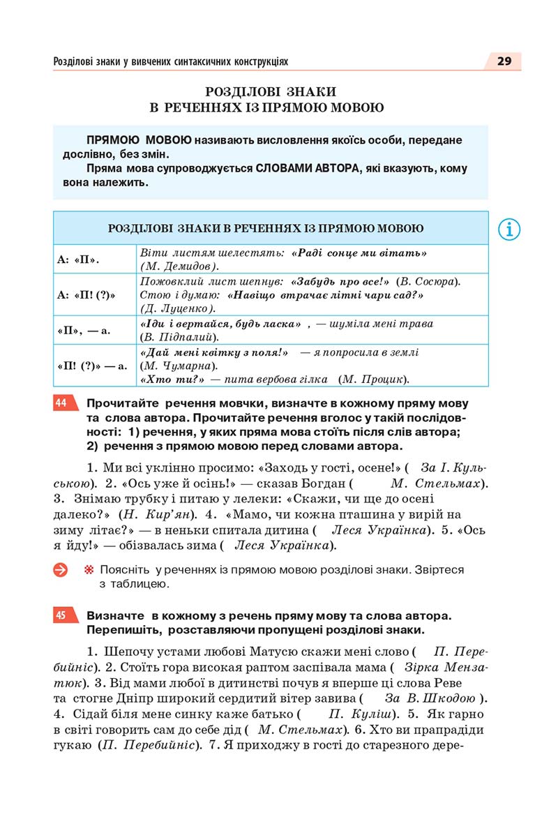 Сторінка 29 - Підручник Українська мова 7 класс О.П. Глазова 2020