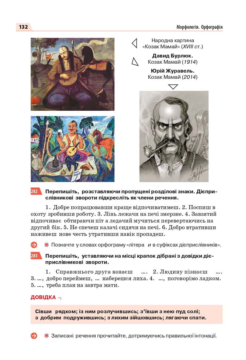 Сторінка 132 - Підручник Українська мова 7 класс О.П. Глазова 2020