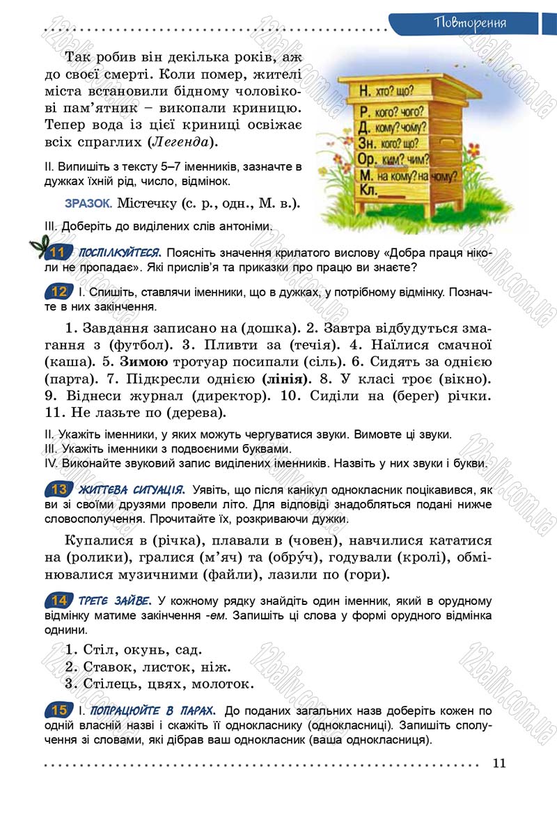 Сторінка 11 - Підручник Українська мова 5 клас О.В. Заболотний 2013