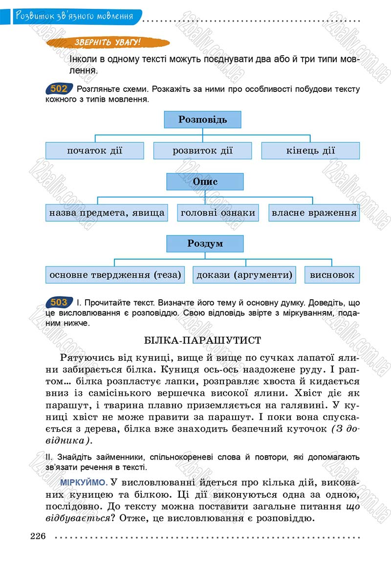 Сторінка 226 - Підручник Українська мова 5 клас О.В. Заболотний 2013