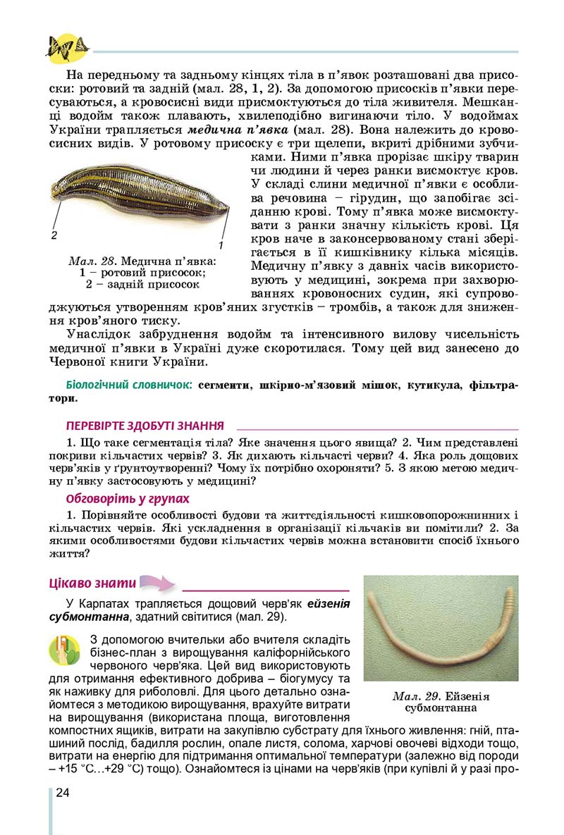 Сторінка 24 - Підручник Біологія 7 клас Остапченко 2020 - скачати