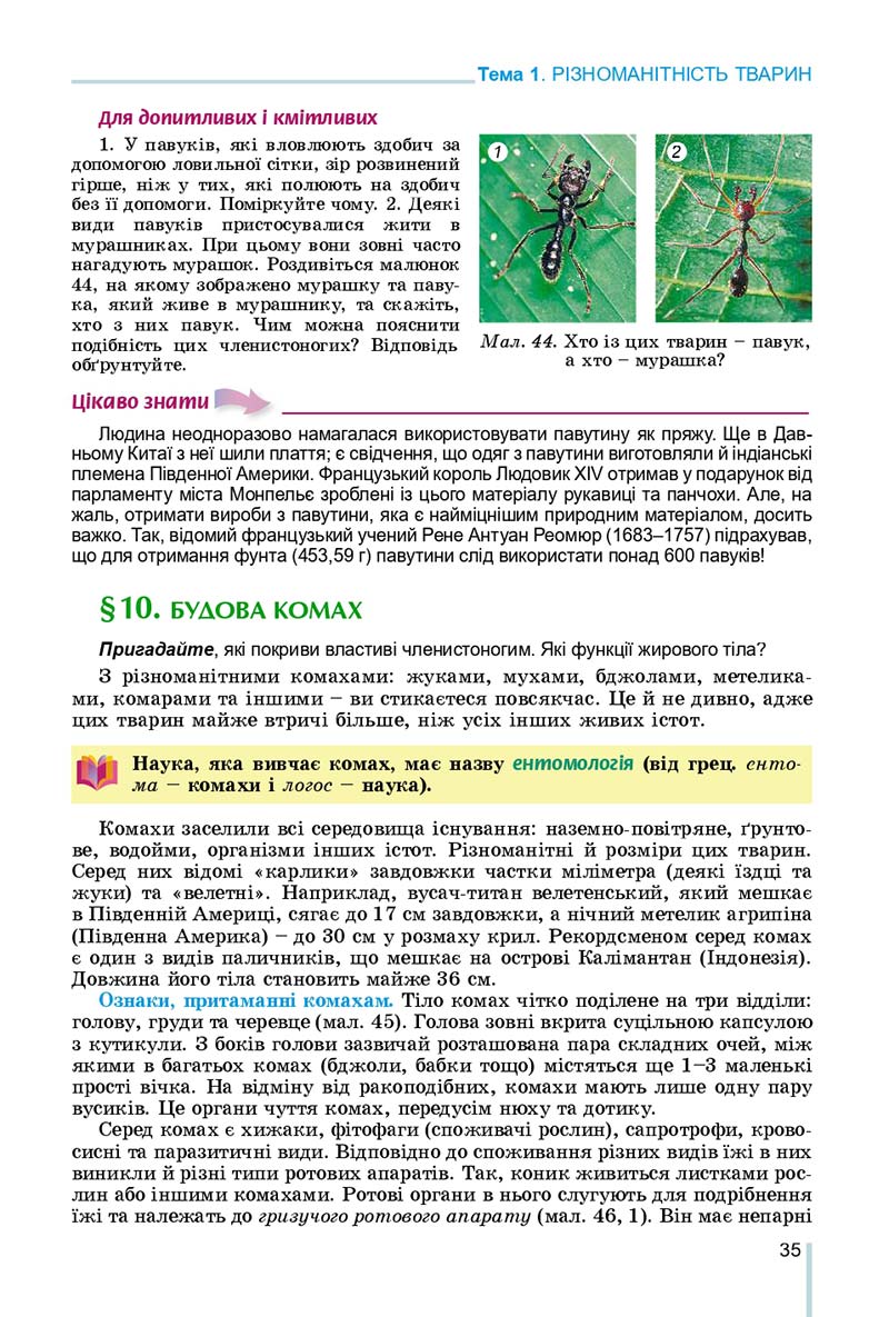 Сторінка 35 - Підручник Біологія 7 клас Остапченко 2020 - скачати