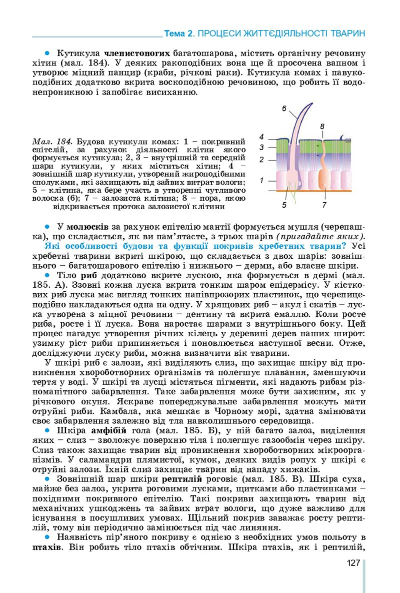 Сторінка 127 - Підручник Біологія 7 клас Остапченко 2020 - скачати