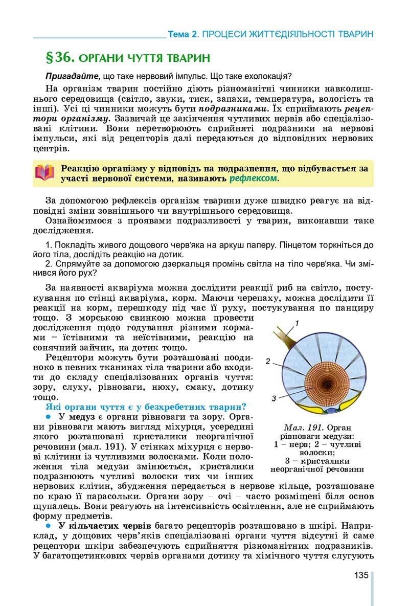 Сторінка 135 - Підручник Біологія 7 клас Остапченко 2020 - скачати