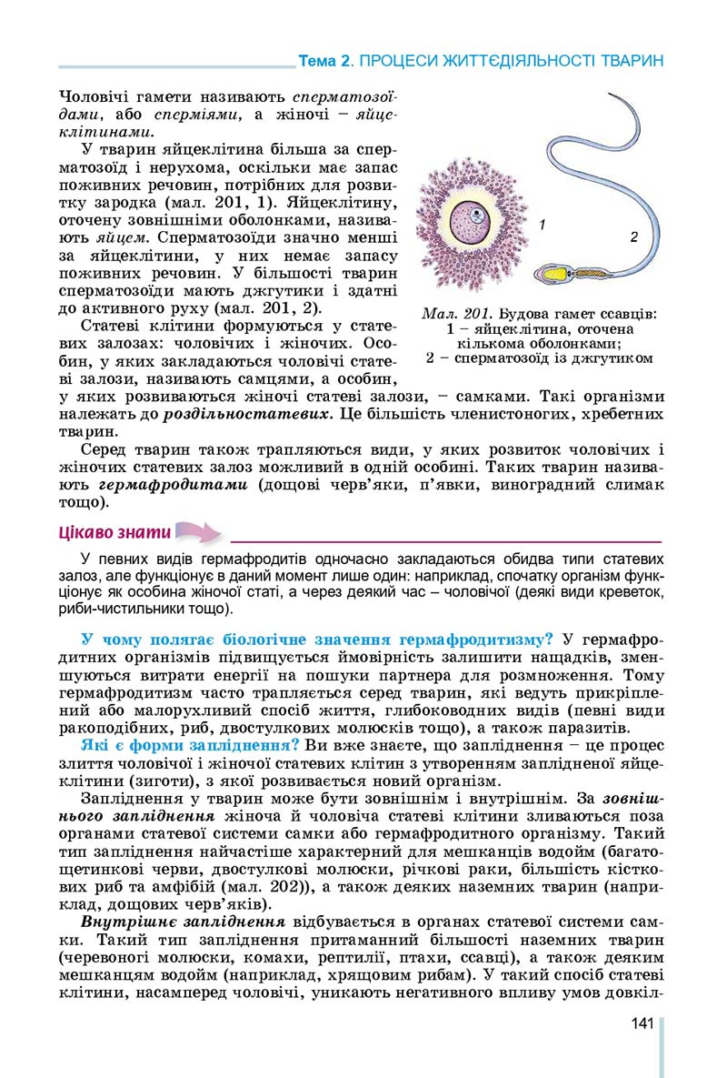 Сторінка 141 - Підручник Біологія 7 клас Остапченко 2020 - скачати