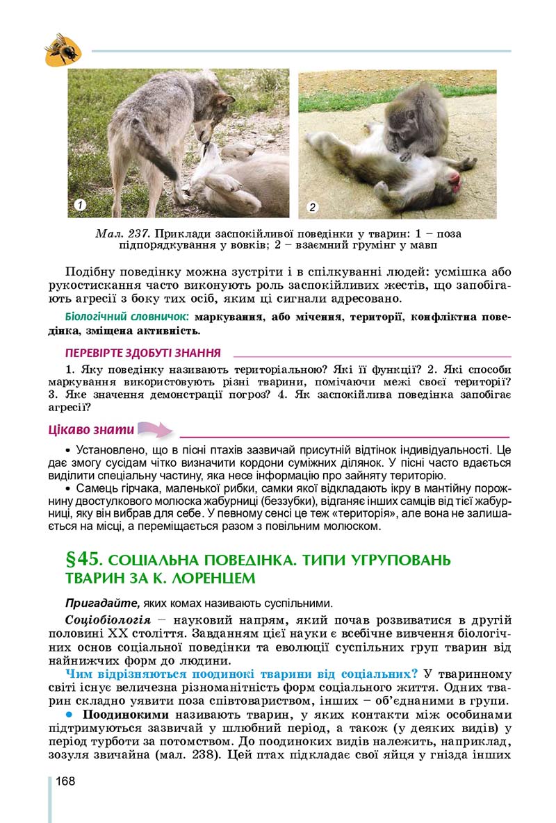 Сторінка 168 - Підручник Біологія 7 клас Остапченко 2020 - скачати