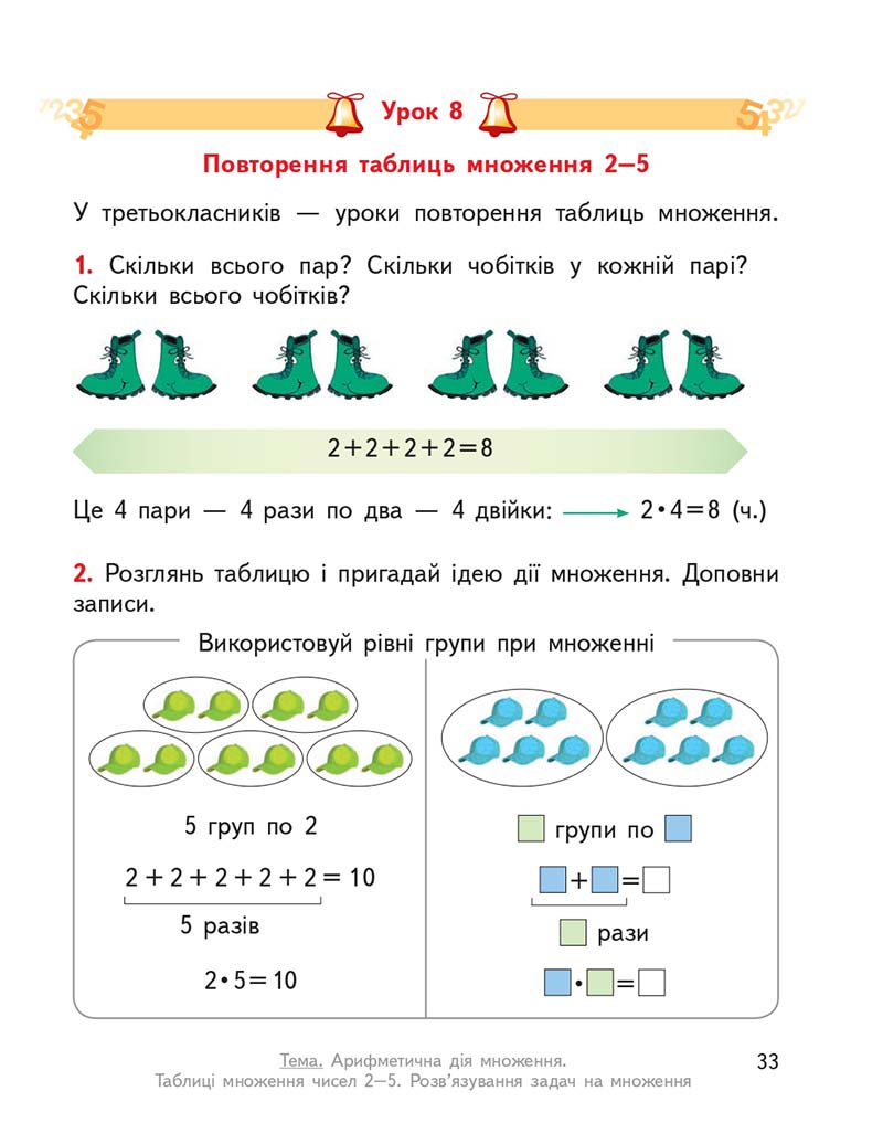 Сторінка 33 - Підручник ГДЗ Математика 3 клас Гісь, Філяк 2020 Частина 1
