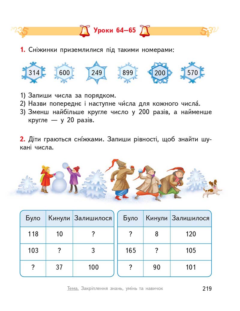 Сторінка 219 - Підручник ГДЗ Математика 3 клас Гісь, Філяк 2020 Частина 1