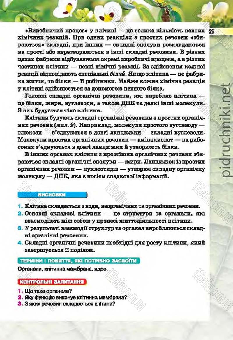 Сторінка 25 - Підручник Біологія 6 клас Костіков 2014 - скачати онлайн