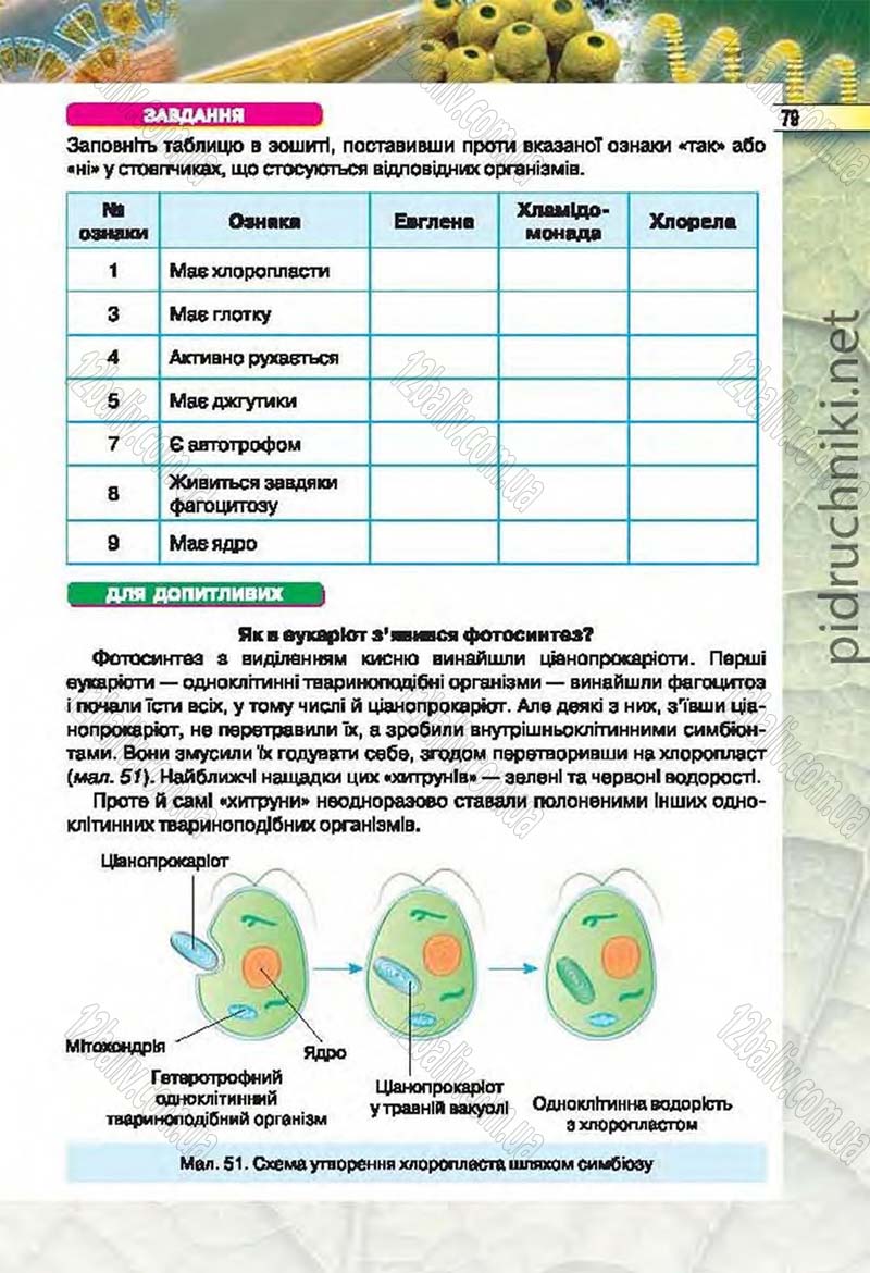 Сторінка 79 - Підручник Біологія 6 клас Костіков 2014 - скачати онлайн