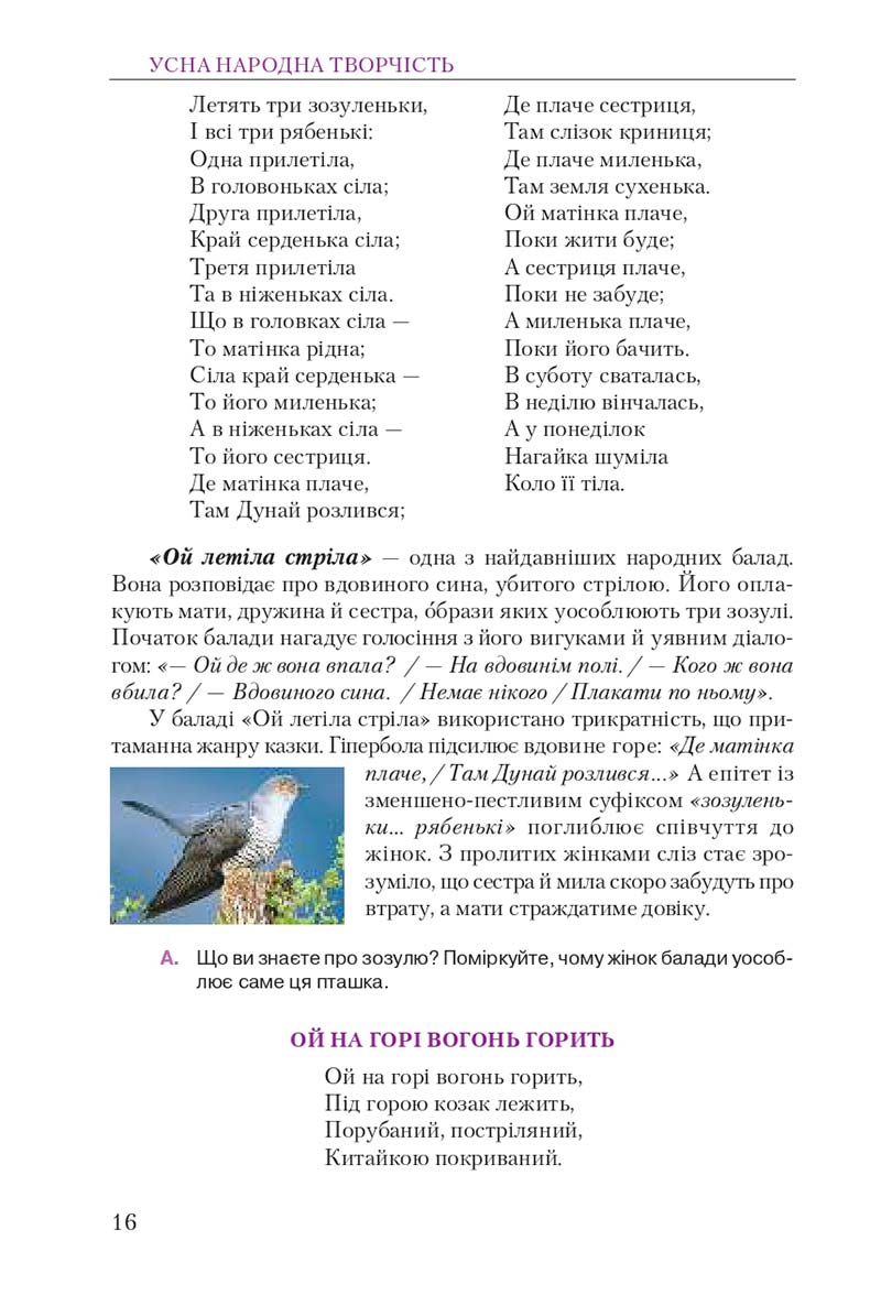 Сторінка 16 - Підручник Українська література 9 клас О. М. Авраменко 2017