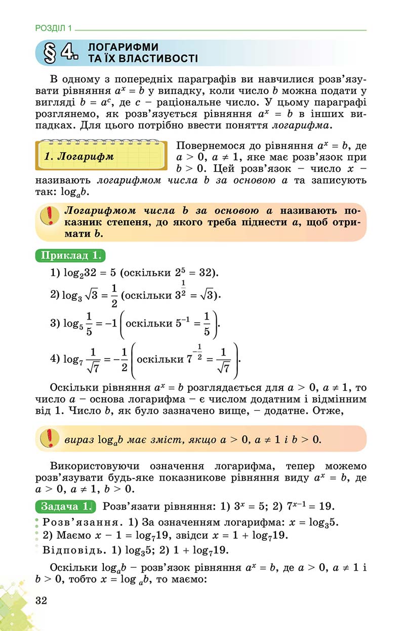 Сторінка 32 - Підручник Математика 11 клас О. С. Істер 2019