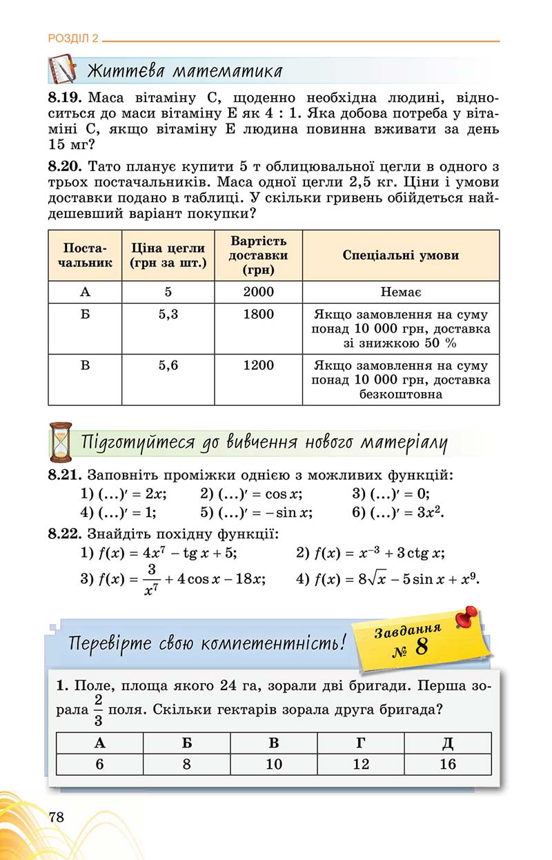 Сторінка 78 - Підручник Математика 11 клас О. С. Істер 2019