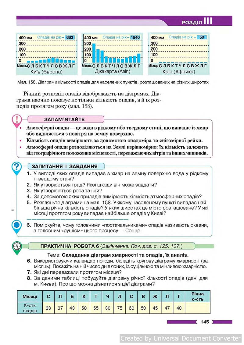 Сторінка 145 - Підручник Географія 6 клас В.М. Бойко, С.В. Міхелі 2014 - скачати учебник