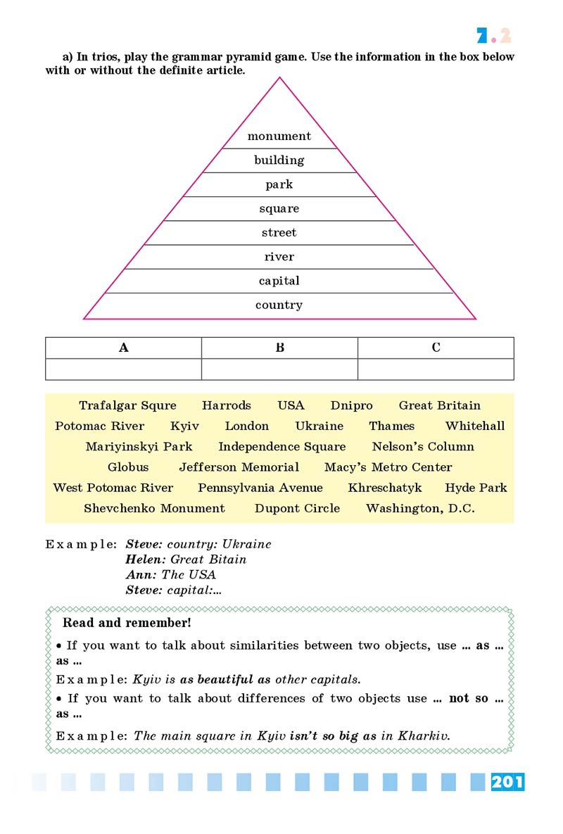 Сторінка 201 - Підручник Англійська мова 7 клас Калініна  2020 - скачати