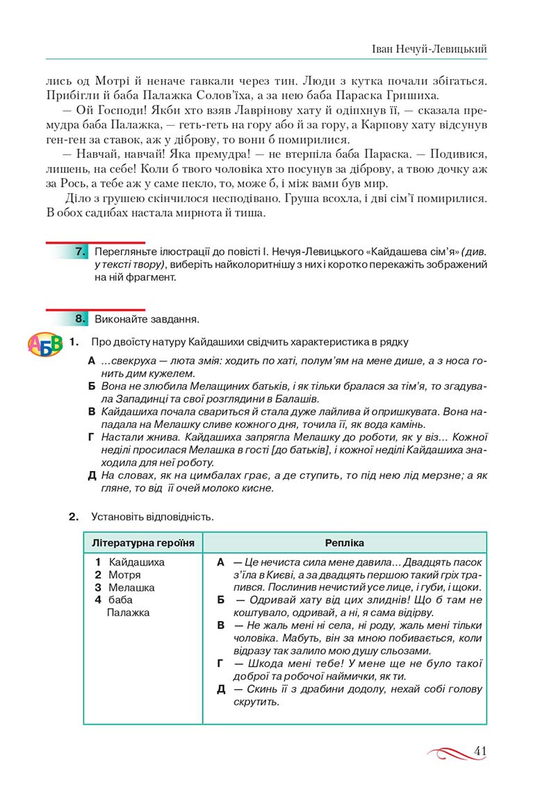 Сторінка 41 - Підручник Українська література 10 клас О.М. Авраменко, В.І. Пахаренко 2018