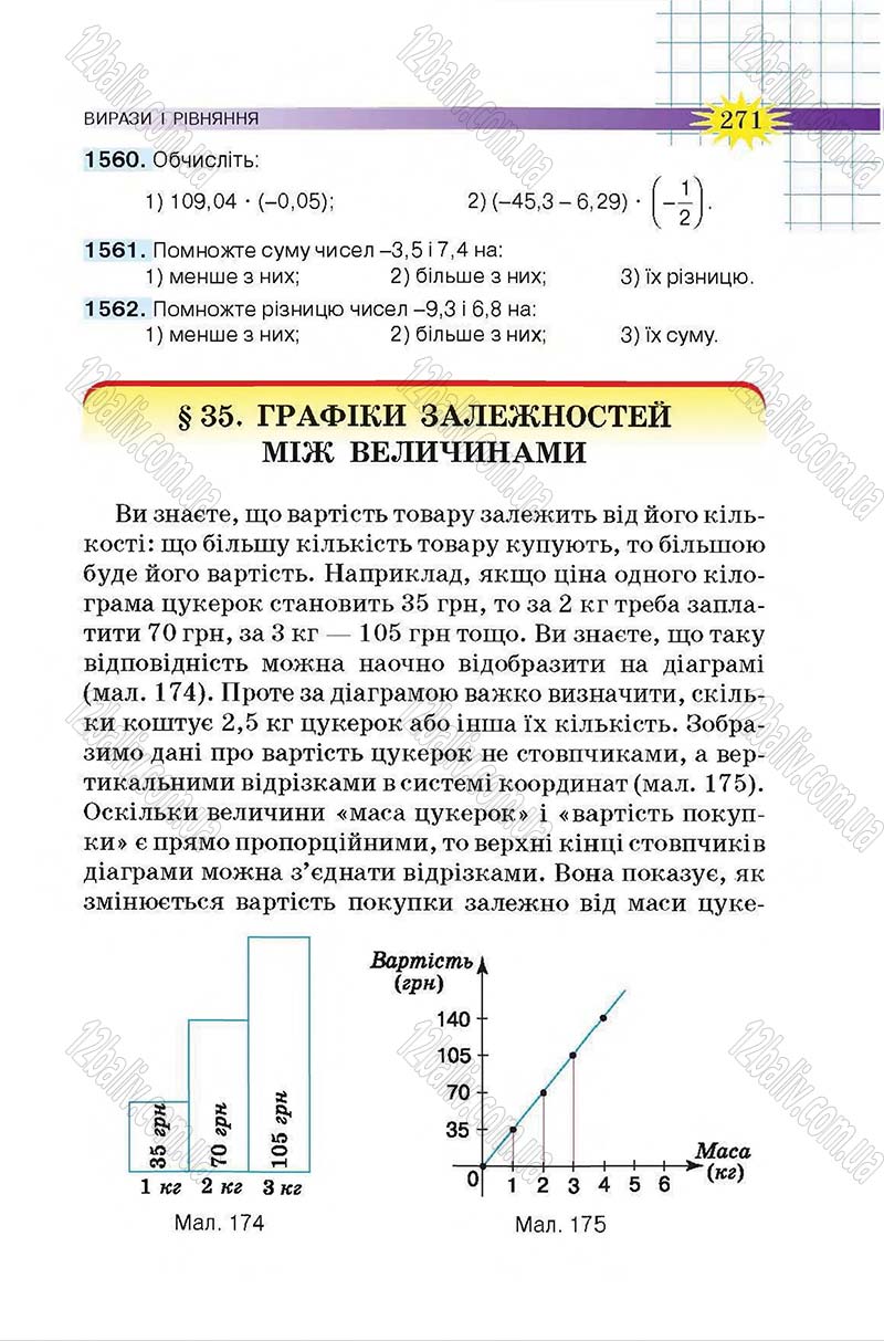 Сторінка 271 - Підручник Математика 6 клас Тарасенкова 2014 - скачати онлайн
