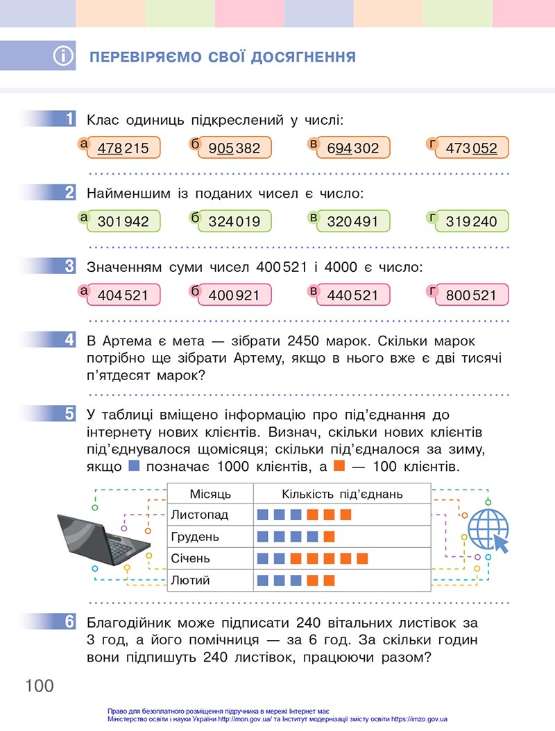 Сторінка 100 - Підручник Математика 4 клас Скворцова 2021 - Частина 1 - скачати онлайн