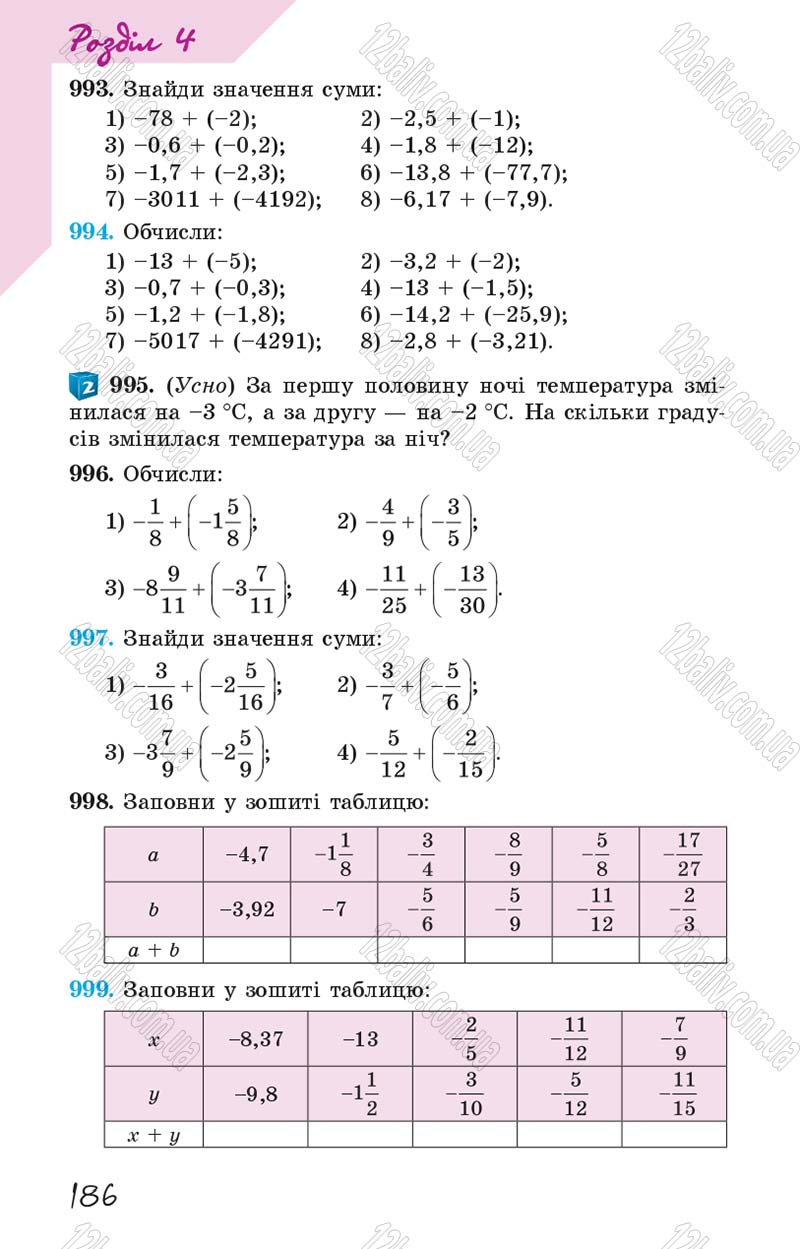 Сторінка 186 - Підручник Математика 6 клас Істер 2014