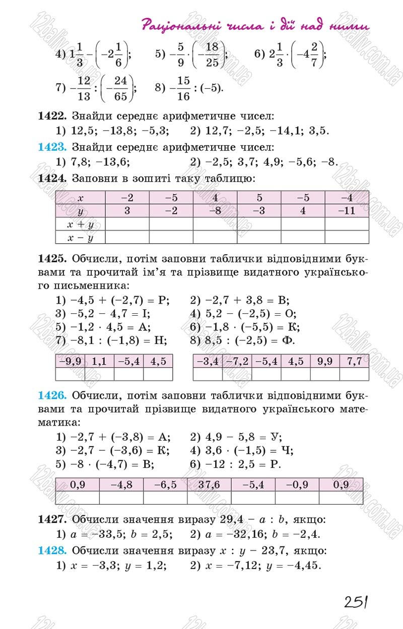 Сторінка 251 - Підручник Математика 6 клас Істер 2014