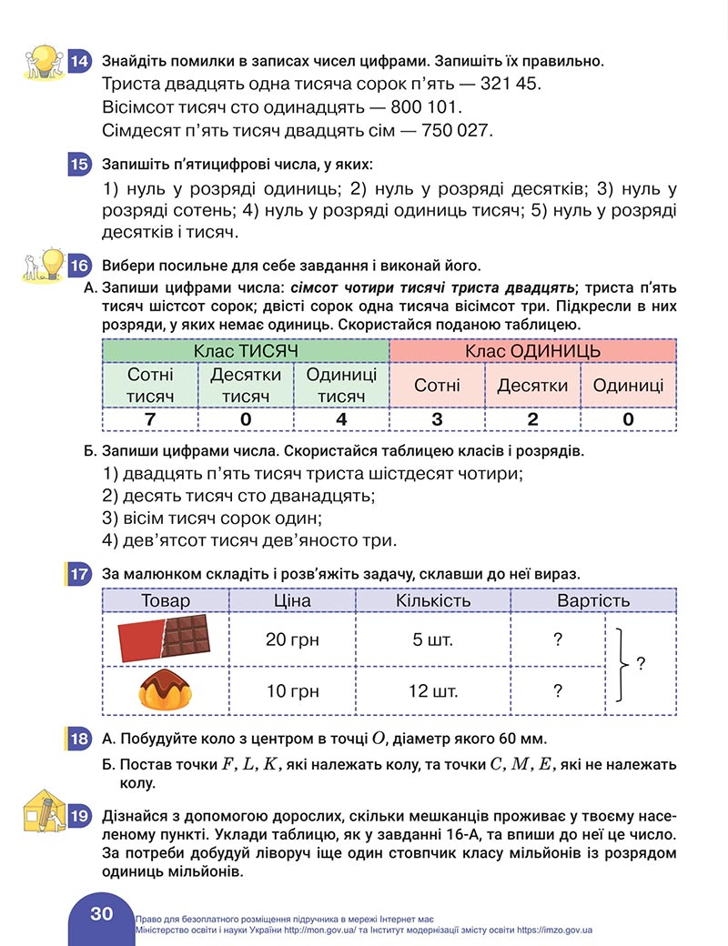 Сторінка 30 - Підручник Математика 4 клас Логачевська 2021 - Частина 1