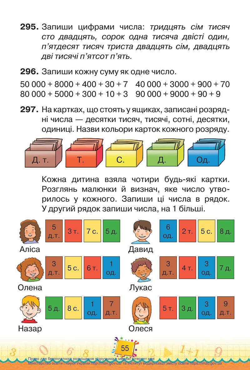 Сторінка 55 - Підручник Математика 4 клас Листопад 2021 - Частина 1 - скачати