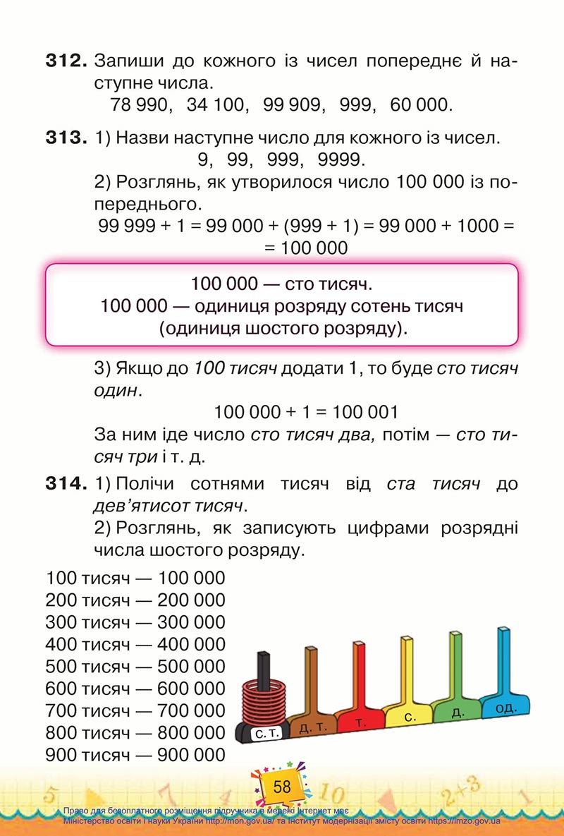 Сторінка 58 - Підручник Математика 4 клас Листопад 2021 - Частина 1 - скачати
