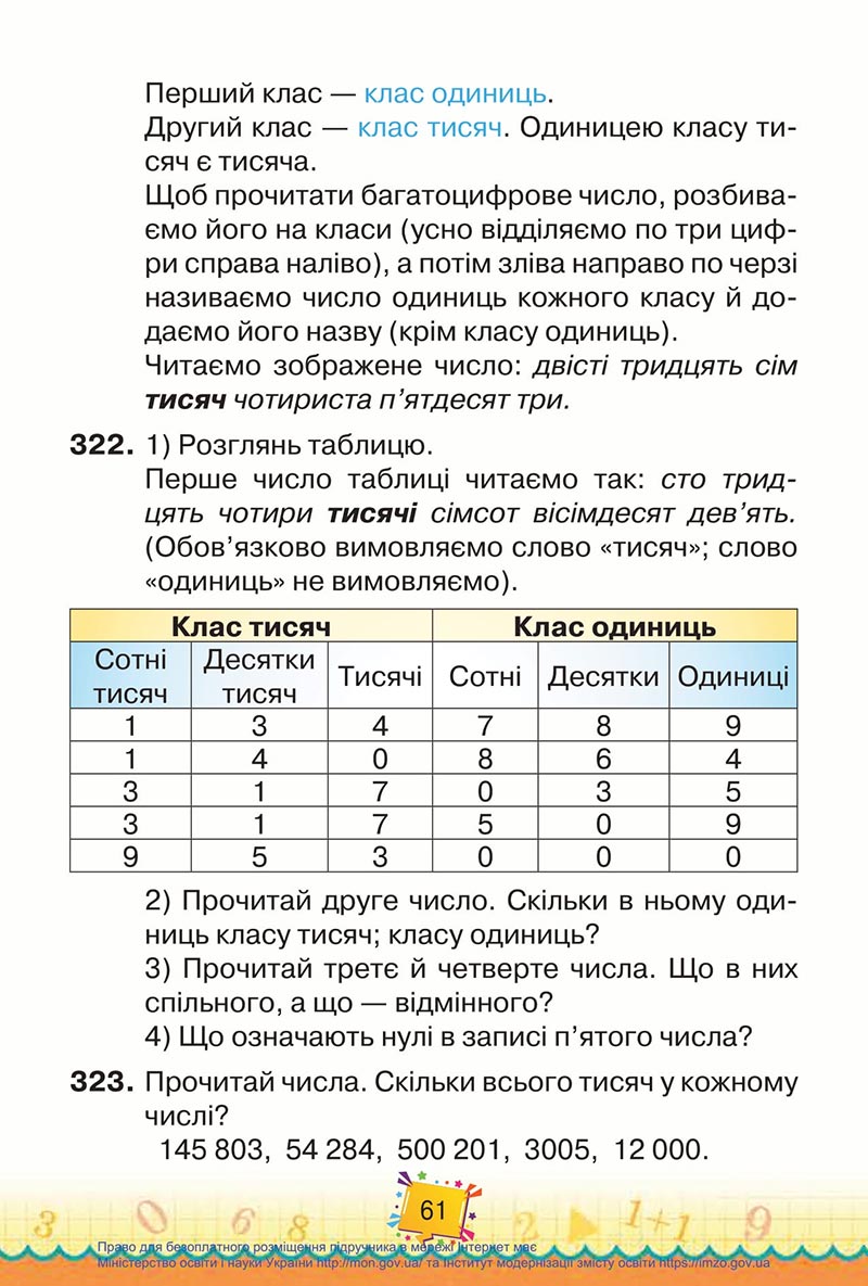 Сторінка 61 - Підручник Математика 4 клас Листопад 2021 - Частина 1 - скачати