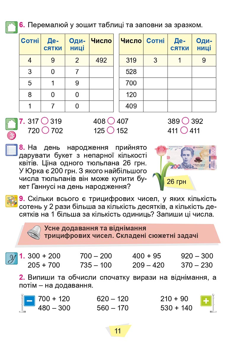 Сторінка 11 - Підручник Математика 4 клас О. С. Істер 2021 - Частина 1