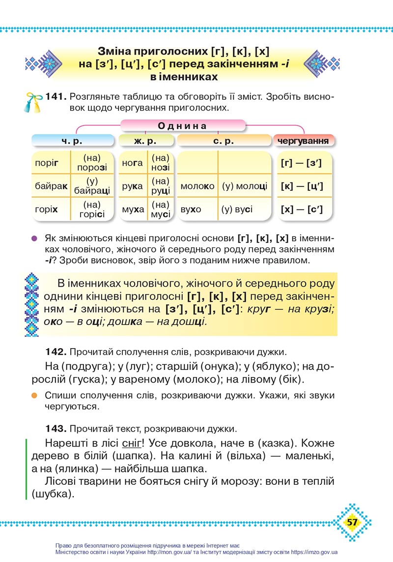 Сторінка 57 - Підручник Українська мова 4 клас Захарійчук 2021 - Частина 1 - скачати
