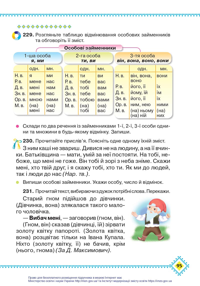 Сторінка 95 - Підручник Українська мова 4 клас Захарійчук 2021 - Частина 1 - скачати