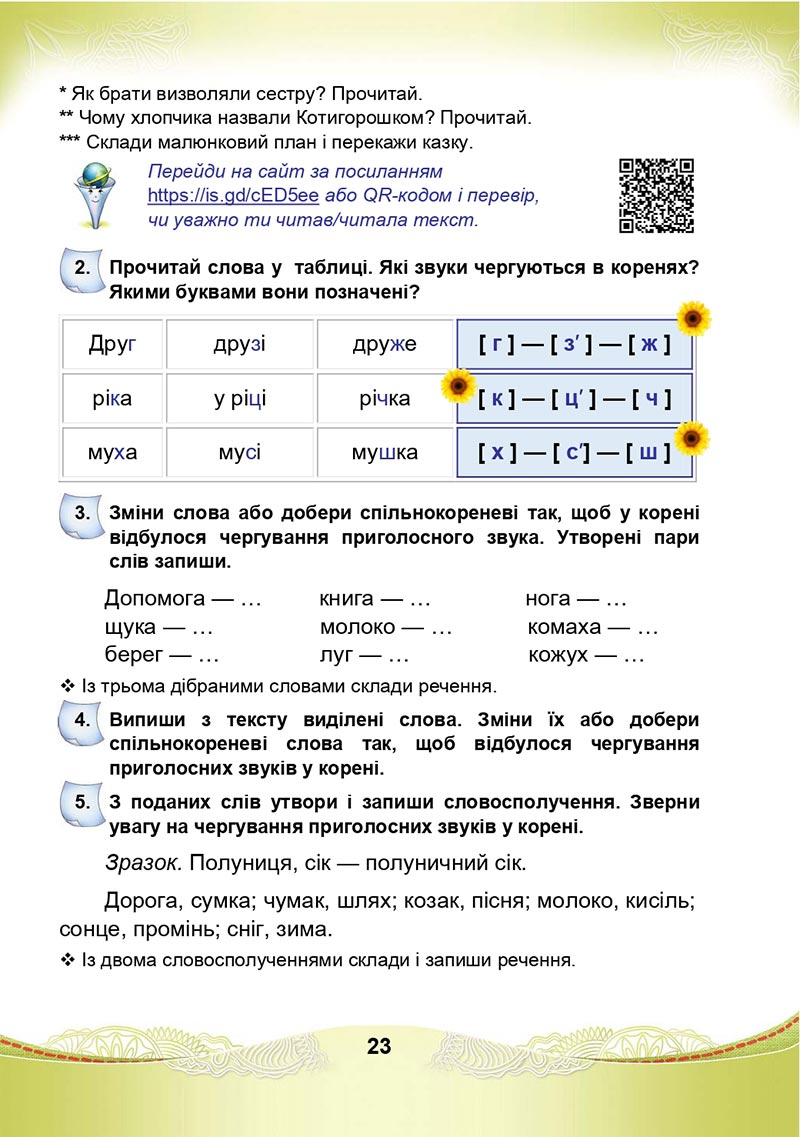 Сторінка 23 - Підручник Українська мова та читання 4 клас М. І. Чабайовська, Н. М. Омельченко, С. М. Кожушко 2021 - Частина 1
