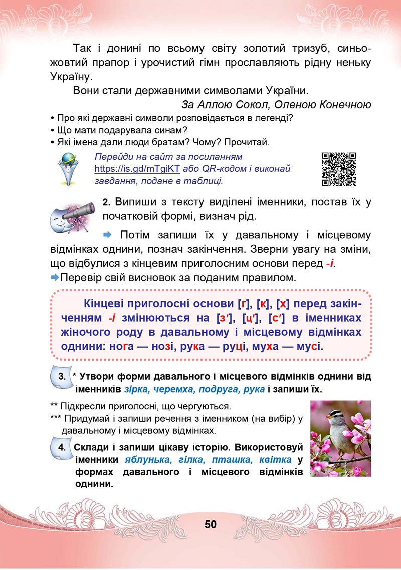 Сторінка 50 - Підручник Українська мова та читання 4 клас М. І. Чабайовська, Н. М. Омельченко, С. М. Кожушко 2021 - Частина 1