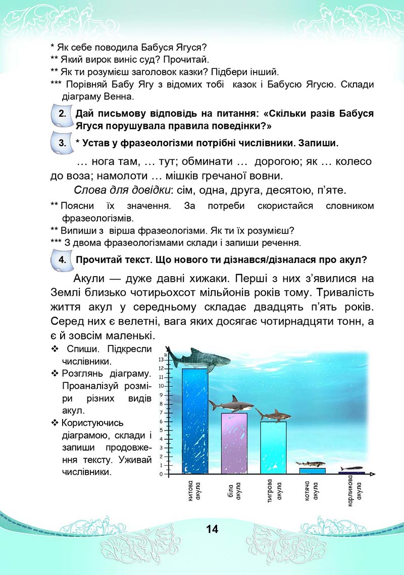 Сторінка 14 - Підручник Українська мова та читання 4 клас М. І. Чабайовська, Н. М. Омельченко, С. М. Кожушко 2021 - Частина 2