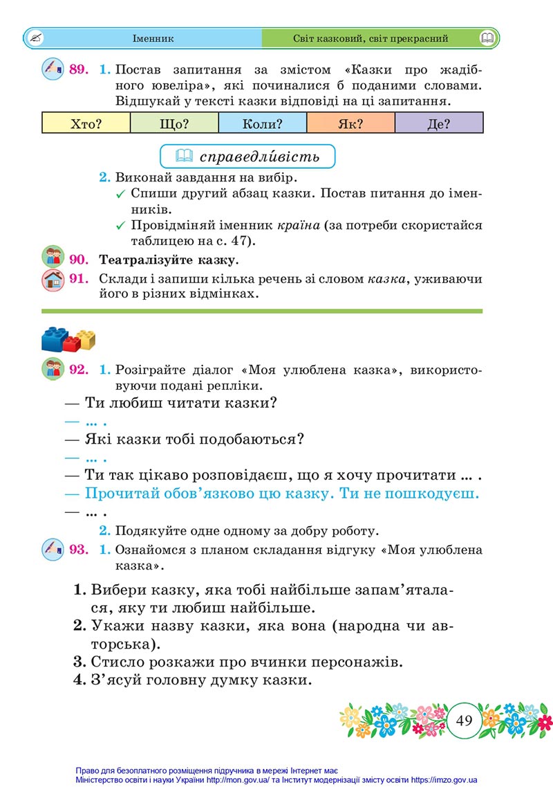Сторінка 49 - Підручник Українська мова та читання 4 клас Сапун 2021 - Частина 1 - скачати