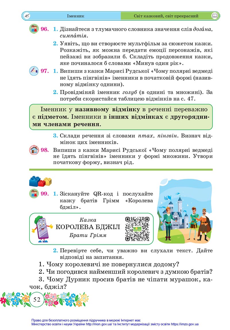 Сторінка 52 - Підручник Українська мова та читання 4 клас Сапун 2021 - Частина 1 - скачати