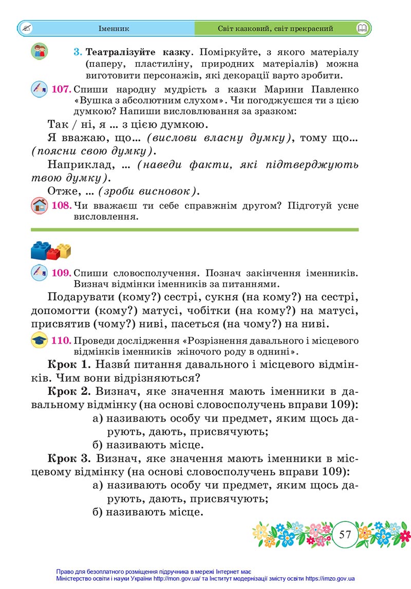 Сторінка 57 - Підручник Українська мова та читання 4 клас Сапун 2021 - Частина 1 - скачати