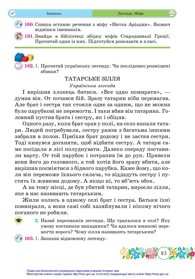 Сторінка 83 - Підручник Українська мова та читання 4 клас Сапун 2021 - Частина 1 - скачати
