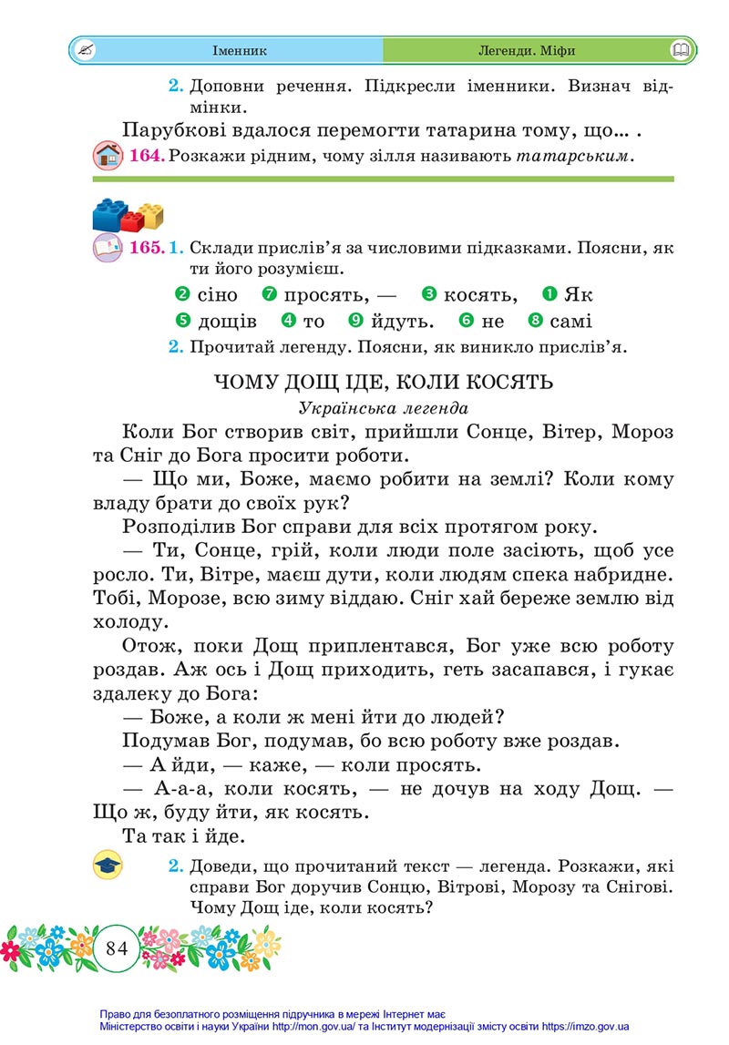 Сторінка 84 - Підручник Українська мова та читання 4 клас Сапун 2021 - Частина 1 - скачати