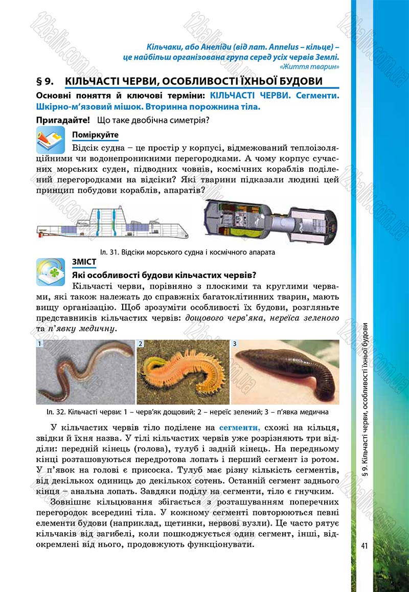 Сторінка 41 - Підручник Біологія 7 клас В.І. Соболь 2015