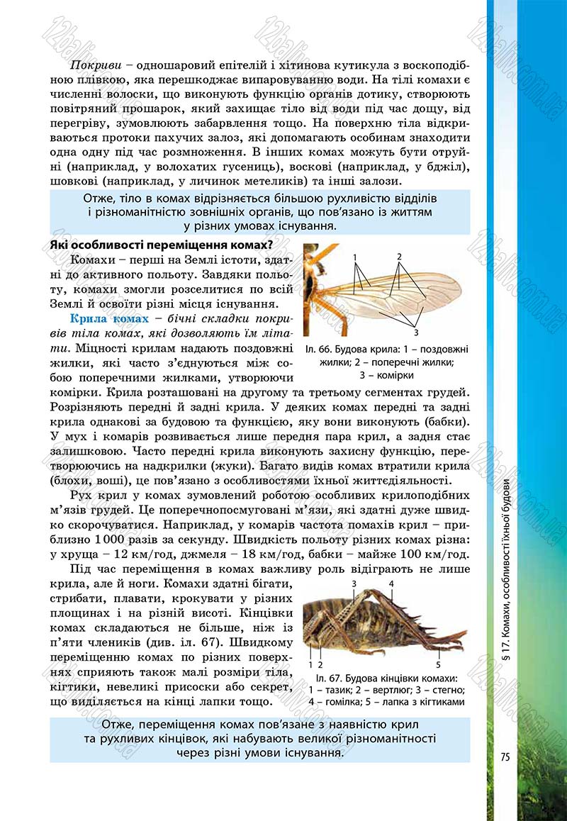 Сторінка 75 - Підручник Біологія 7 клас В.І. Соболь 2015