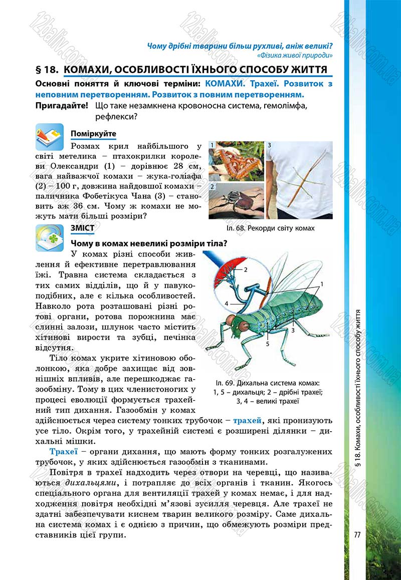 Сторінка 77 - Підручник Біологія 7 клас В.І. Соболь 2015