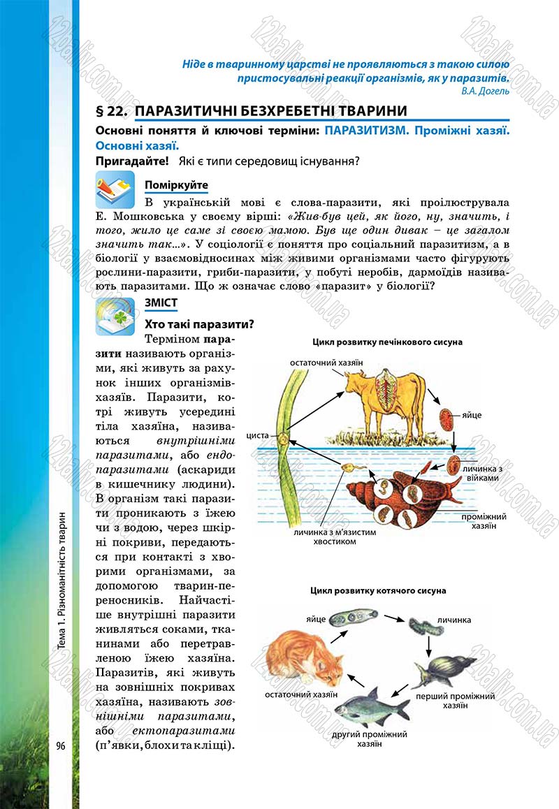 Сторінка 96 - Підручник Біологія 7 клас В.І. Соболь 2015