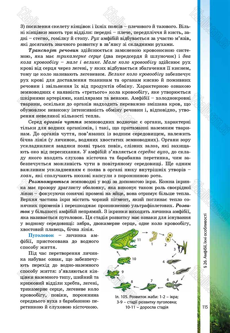 Сторінка 115 - Підручник Біологія 7 клас В.І. Соболь 2015
