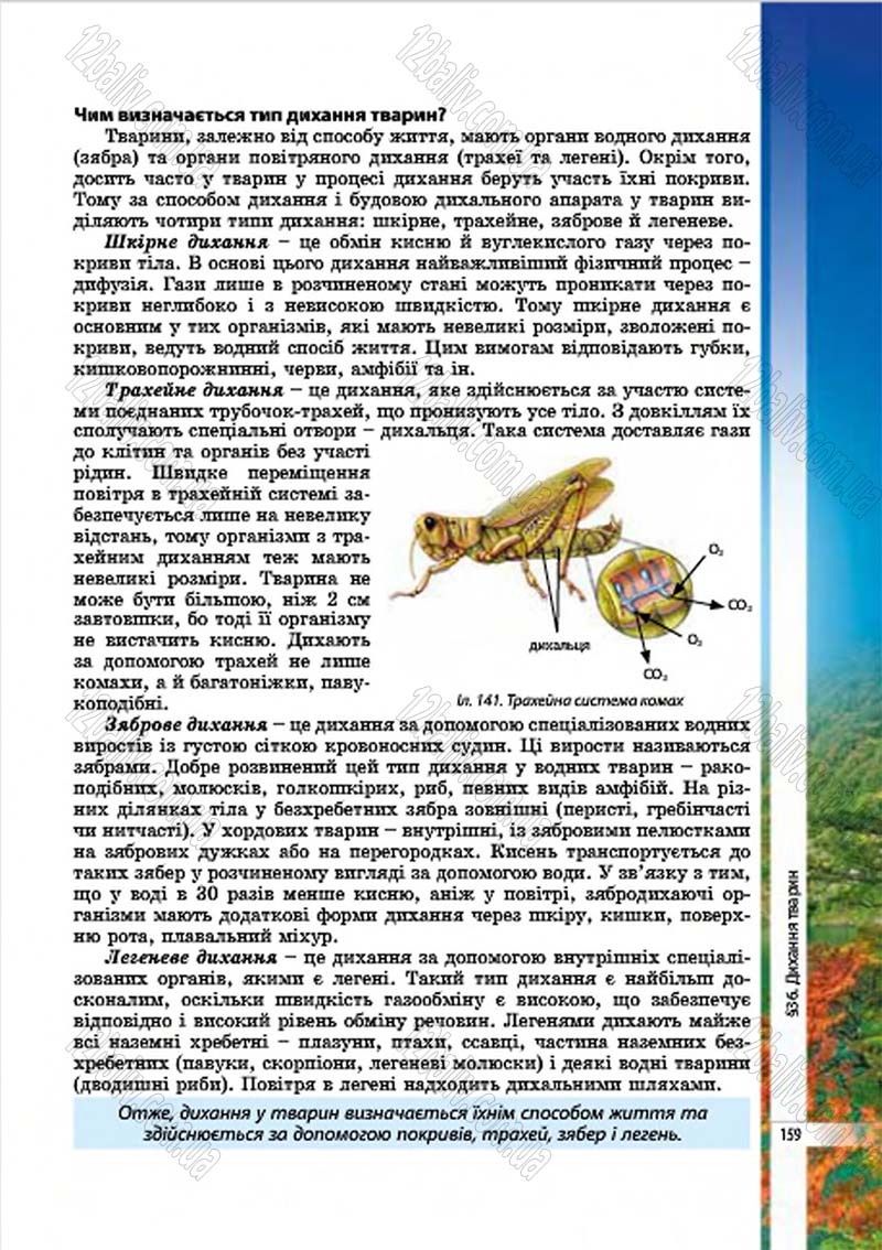 Сторінка 159 - Підручник Біологія 7 клас В.І. Соболь 2015
