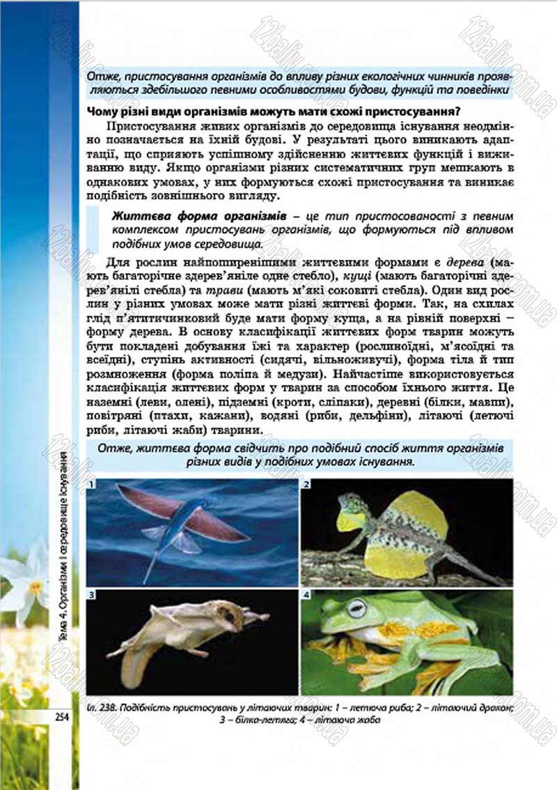 Сторінка 254 - Підручник Біологія 7 клас В.І. Соболь 2015