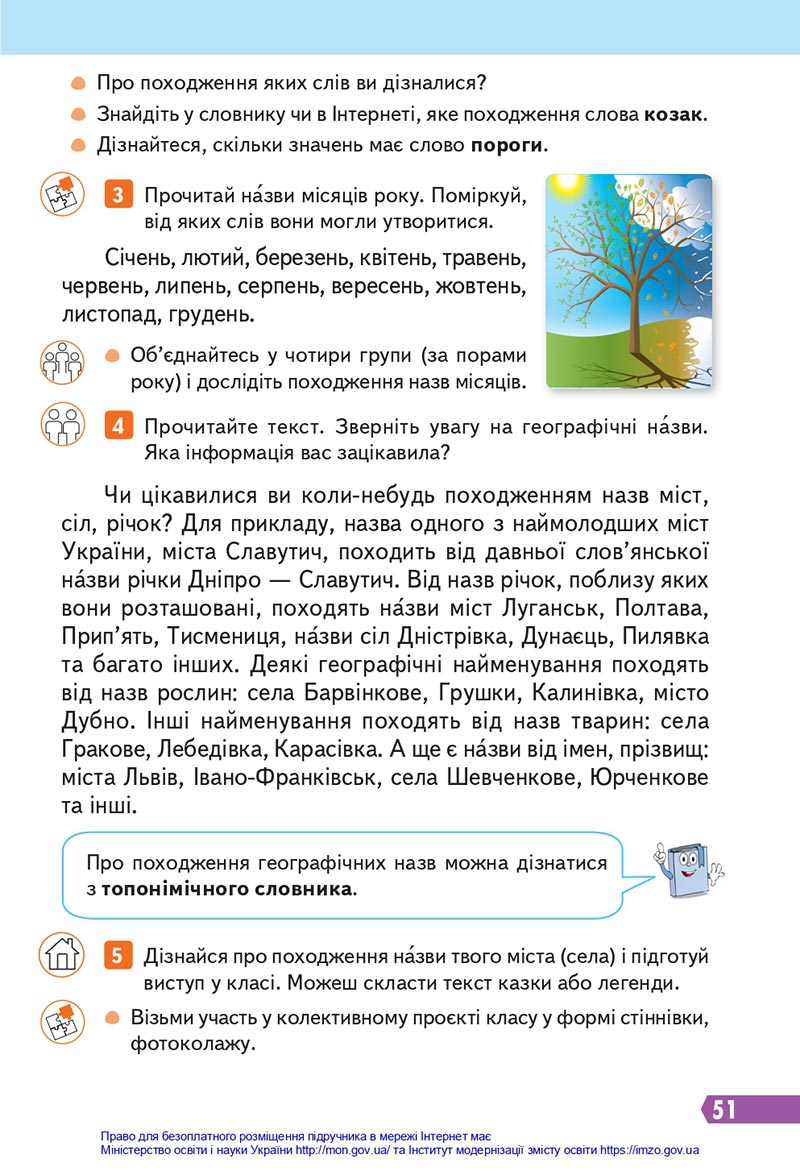 Сторінка 51 - Підручник Українська мова 4 клас Вашуленко 2021 - Частина 1 - скачати